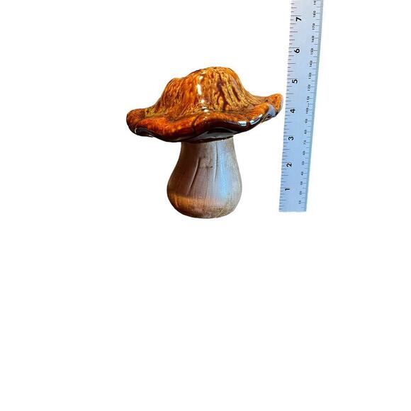 Ceramic Mushrooms Orange and Yellow-Brown set of 2 - Picture 4 of 4
